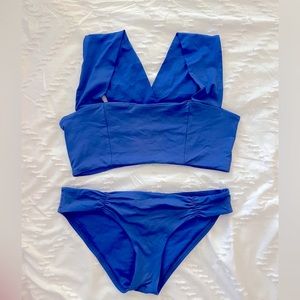 Used L*space bikini set includes Parker top LARGE. Monique bottom SMALL. Blue